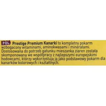 Mezcla seca para canarios VERSELE-LAGA Prestige Premium 800 g — 17 % proteína, 13 % grasa, 6 % fibra bruta