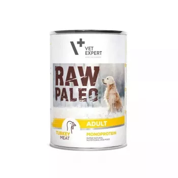 Comida húmeda para perros VETEXPERT RAW PALEO Adult monoproteína pavo 400 g, sin gluten ni soja, para intolerancia a los cereales