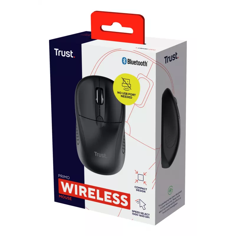 Ratón Trust Primo Travel ambidiestro Bluetooth óptico 1600 DPI