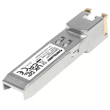 Intellinet Módulo transceptor óptico, Gigabit RJ45 cobre SFP, puerto 1000Base-T (RJ45), 100 m, compatible con MSA, equivalente a Cisco GLC-T, Ethernet, fibra óptica, tres años de garantía