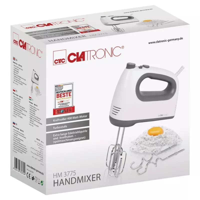Batidora de mano Clatronic HM 3775 Gris Blanco