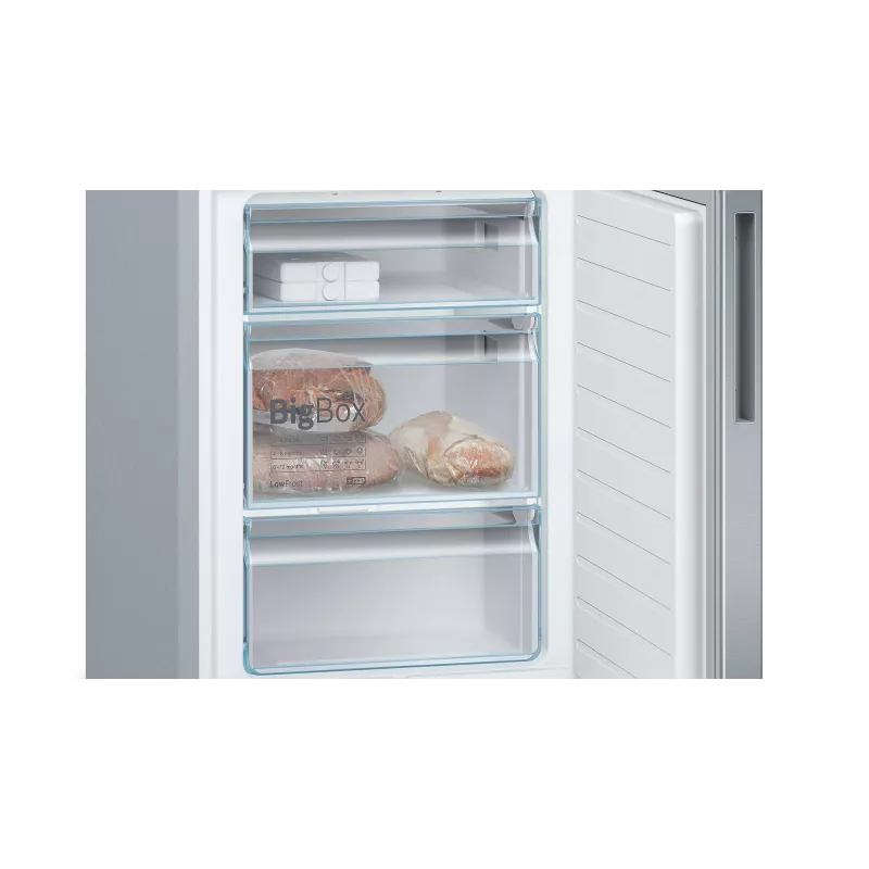 Bosch Serie 6 KGE39AICA frigorífico combi, de libre instalación, 343 l (249 l + 94 l), 201 cm, clase energética C, acero inoxidable