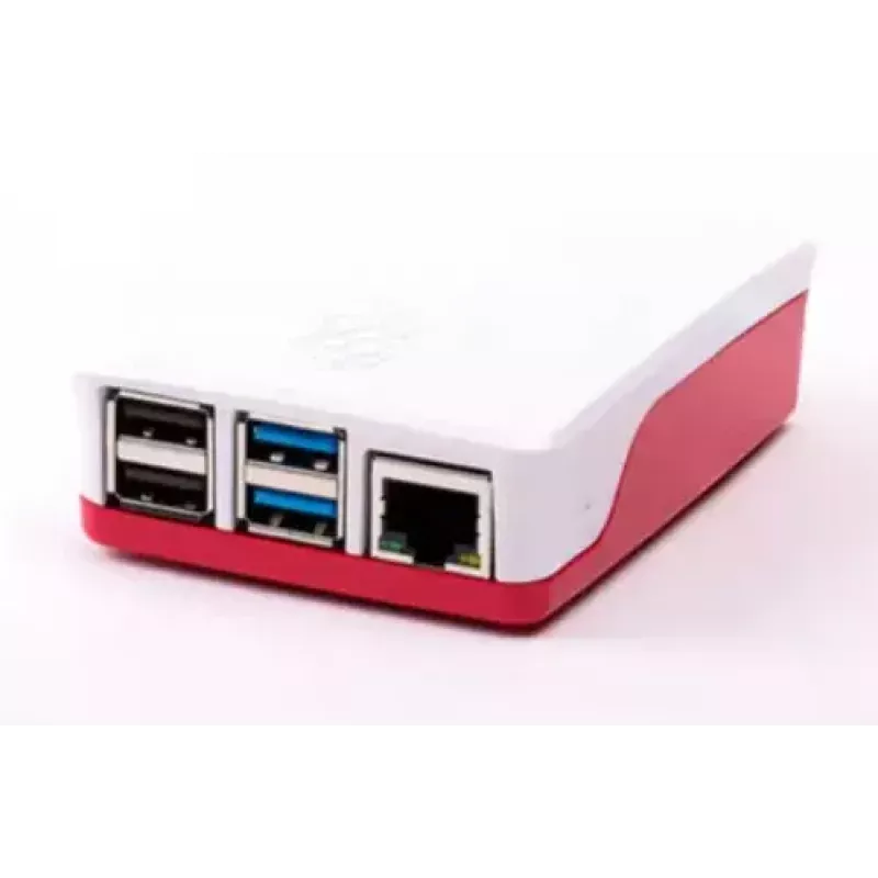 Raspberry Pi RB-CaseP4+06W carcasa oficial para Raspberry Pi 4B, plástico ABS, rojo/blanco