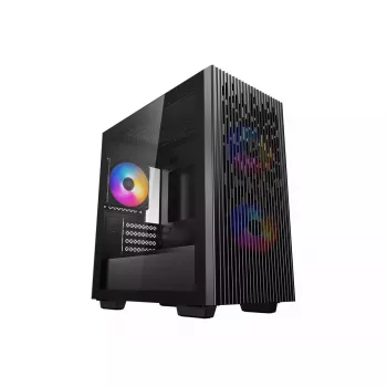 Carcasa de PC DeepCool MATREXX 40 3FS Micro Tower — Micro ATX/Mini-ITX, cristal templado, soporte para 3x140/2x120 ventiladores, GPU hasta 320 mm, 2x3,5