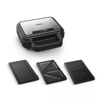 Sandwichera Tefal SW383D10 700 W negra, acero inoxidable