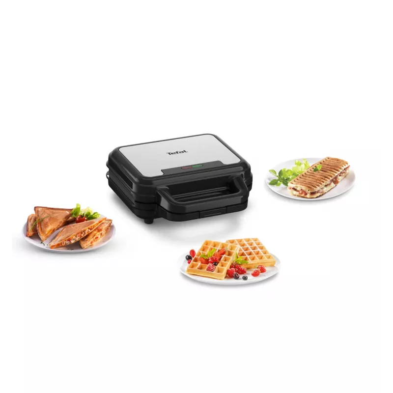 Sandwichera Tefal SW383D10 700 W negra, acero inoxidable