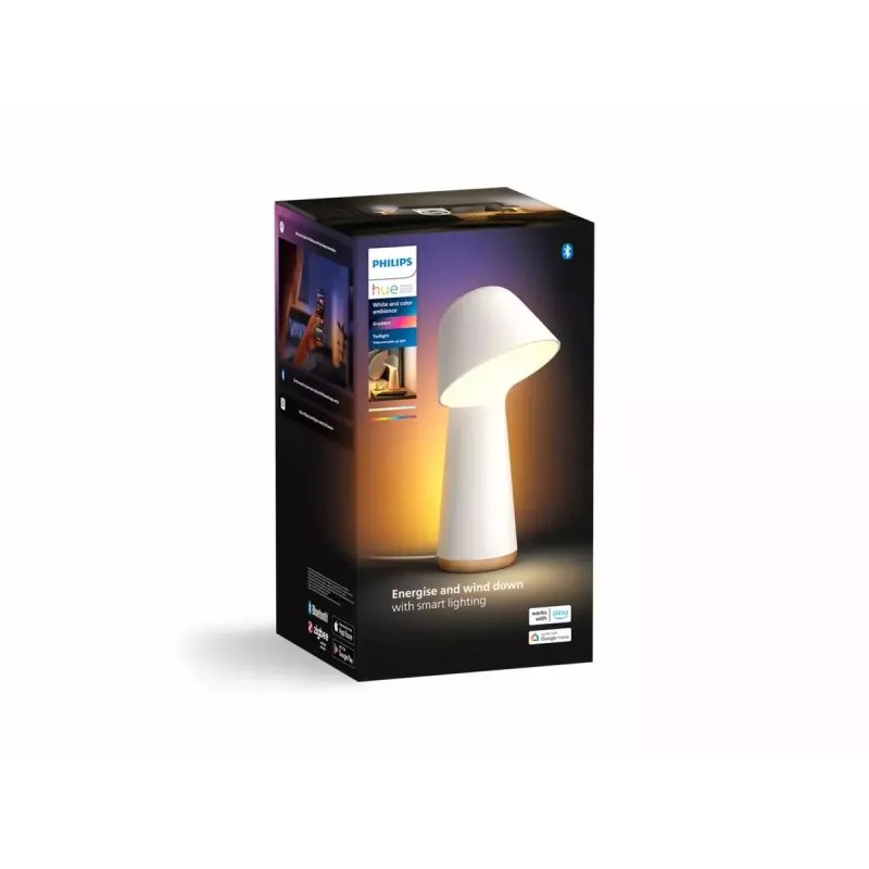 Philips Hue Twilight 929003711201 lámpara de mesa, White and Color Ambiance, blanca
