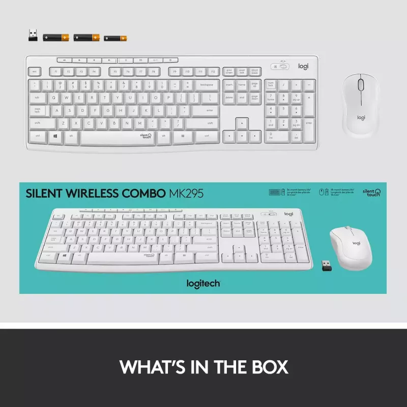 Conjunto de teclado y ratón inalámbricos Logitech MK295 Silent