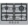 Placa de gas integrable Bosch Serie 4 PGH6B5K90, 4 zonas acero inoxidable, 60 cm, mandos giratorios, quemador wok