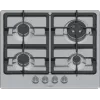 Placa de gas integrable Bosch Serie 4 PGH6B5K90, 4 zonas acero inoxidable, 60 cm, mandos giratorios, quemador wok