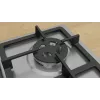 Placa de gas integrable Bosch Serie 4 PGH6B5K90, 4 zonas acero inoxidable, 60 cm, mandos giratorios, quemador wok