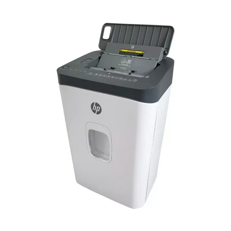 Destructora de papel HP ONESHRED Auto 200CC — alimentación automática para 200 hojas, microcorte P-4, depósito de 28 litros, blanco y gris
