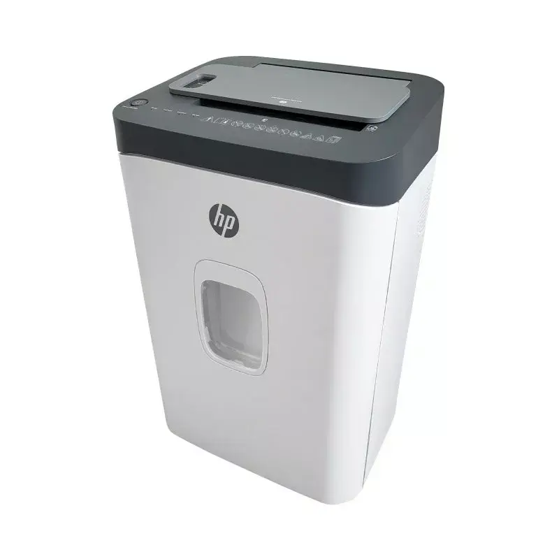Destructora de papel HP ONESHRED Auto 200CC — alimentación automática para 200 hojas, microcorte P-4, depósito de 28 litros, blanco y gris