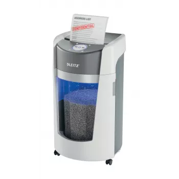Destructora de papel Leitz IQ OptiMax Office microcorte nivel de seguridad P5 35L - blanco