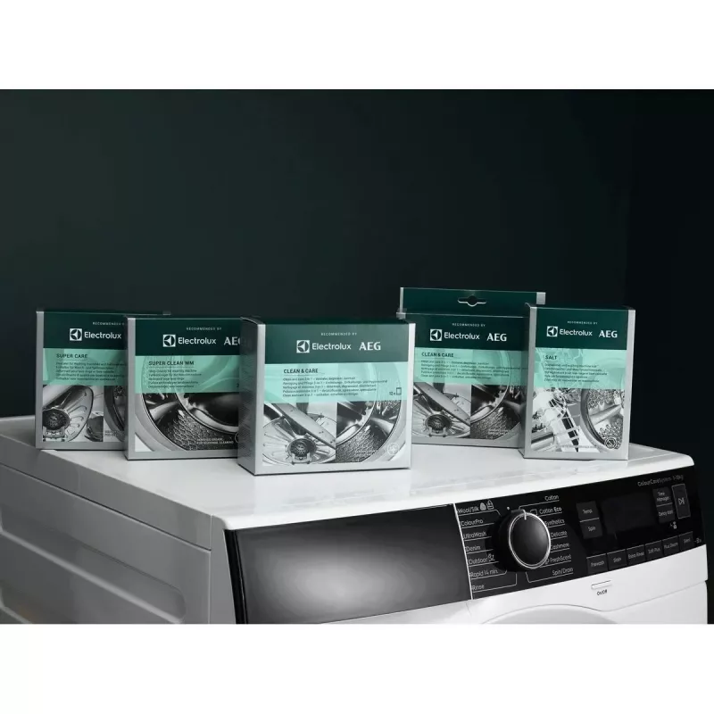 Detergente desincrustante y desengrasante en polvo Electrolux M2GCP121 para lavavajillas y lavadora, 12 uds.