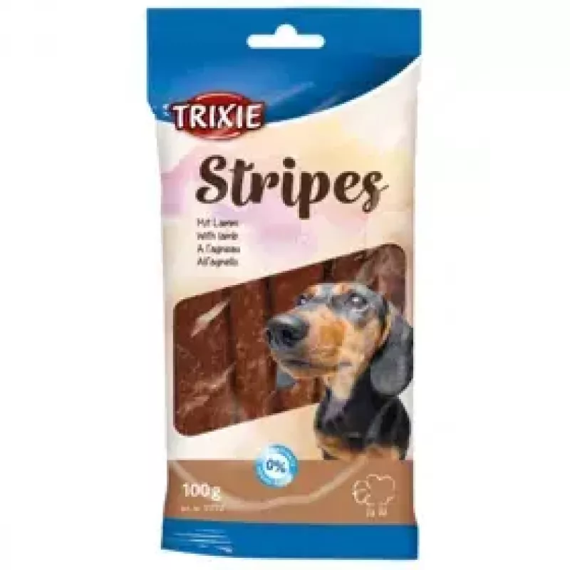 Snack masticable para perros Trixie 31772 — sabor a cordero, bolsa de 100 g, 10 unidades, proteína 30 %, grasa 6 %