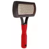 Cepillo Trixie 2301 cepillo de goma para el cuidado de gatos y perros, mango ergonómico antideslizante, rojo/negro