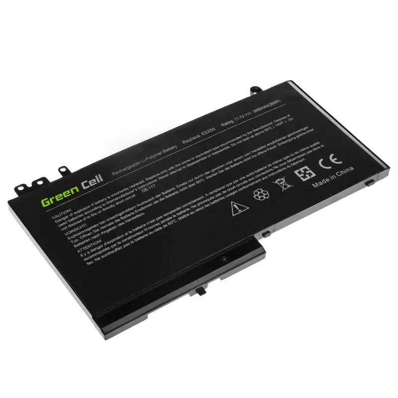 Batería Green Cell DE117 para DELL Latitude 11 3150/3160, 12/ E5250/E5270 — LiPo 11.1V 3400mAh, 4 celdas, negro