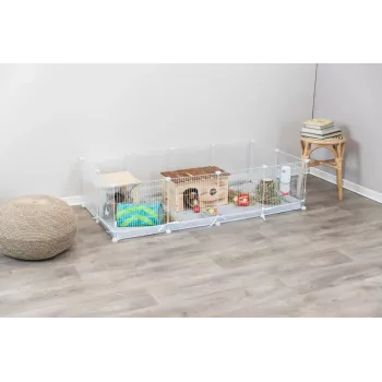 Parque interior Trixie TX-62460 para cobayas/conejos, metal, gris, 1400×700×350 mm