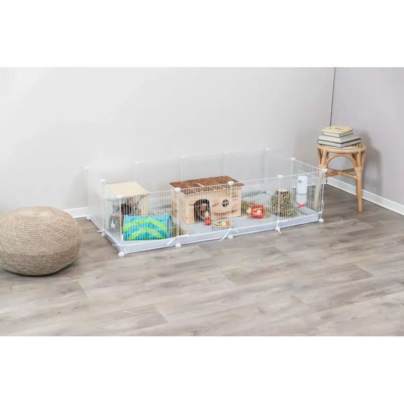 Trixie corral de interior TX-62460 para cobayas/conejos, 140 x 35 x 70 cm, blanco