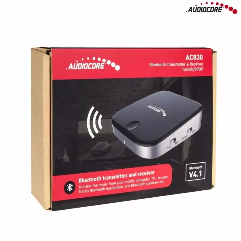 Audiocore AC830 (Baseus Qiyin) receptor Bluetooth 5.0 AUX, negro