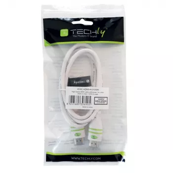 Techly cable HDMI High Speed con Ethernet A/A M/M blanco 5m ICOC HDMI-4-050WH