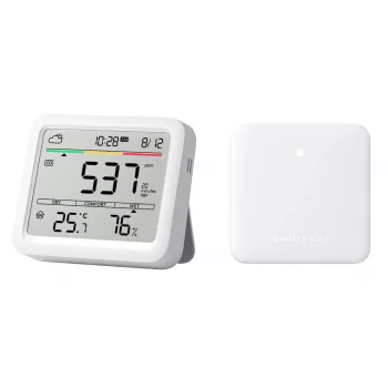 Monitor CO2 SwitchBot Meter Pro — medición de CO2, temperatura y humedad, LCD, pila (AA), carcasa de ABS, 5 V, rango de temp. -20–80°C