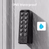 Cerradura inteligente SwitchBot Keypad Touch — acceso por código y huella dactilar, negra, pilas CR123A, inalámbrica, 38×36×112 mm
