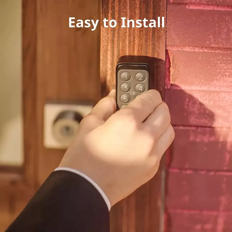 Cerradura inteligente SwitchBot Keypad Touch — acceso por código y huella dactilar, negra, pilas CR123A, inalámbrica, 38×36×112 mm