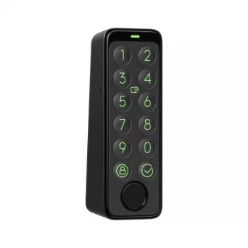 Cerradura inteligente SwitchBot Keypad Touch — acceso por código y huella dactilar, negra, pilas CR123A, inalámbrica, 38×36×112 mm