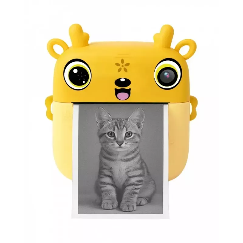 Cámara digital infantil MEDIA-TECH SNAPI MT4108 — 8 MP interpolados, LCD 1280x720, 1000 mAh, USB-C, ranura microSD, amarillo