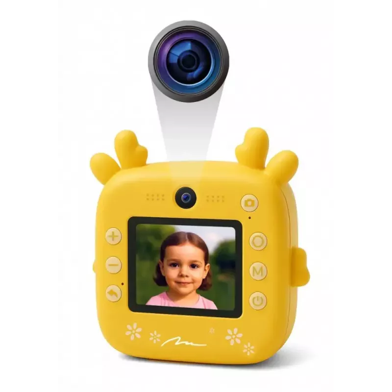 Cámara digital infantil MEDIA-TECH SNAPI MT4108 — 8 MP interpolados, LCD 1280x720, 1000 mAh, USB-C, ranura microSD, amarillo