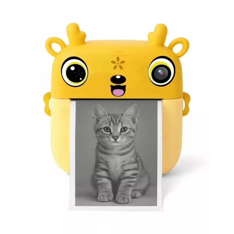 Cámara digital infantil MEDIA-TECH SNAPI MT4108 — 8 MP interpolados, LCD 1280x720, 1000 mAh, USB-C, ranura microSD, amarillo