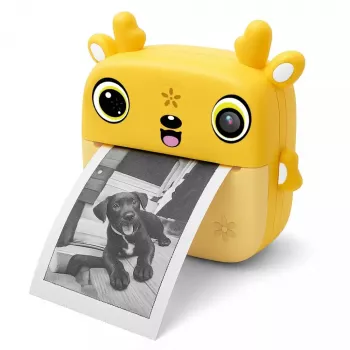 Cámara digital infantil MEDIA-TECH SNAPI MT4108 — 8 MP interpolados, LCD 1280x720, 1000 mAh, USB-C, ranura microSD, amarillo