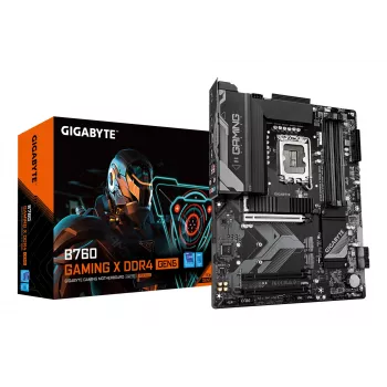 Placa base GIGABYTE B760 GAMING X DDR4 GEN5 – compatible con CPUs Intel Core de 14.ª generación, VRM de 8+1+1 fases, hasta 5333 MHz DDR4 (OC), 3x PCIe 4.0 M.2, 2,5 GbE LAN, USB 3.2 Gen 2