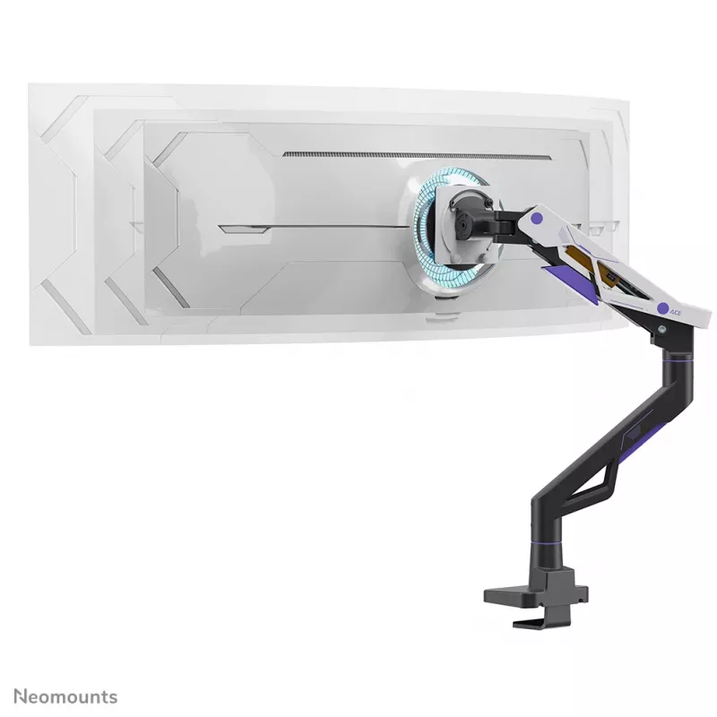 Brazo para monitor gaming Neomounts DS70-256BL1 para pantallas de 24–57 inch, muelle de gas, Topfix, capacidad 30 kg, VESA 75–200 mm