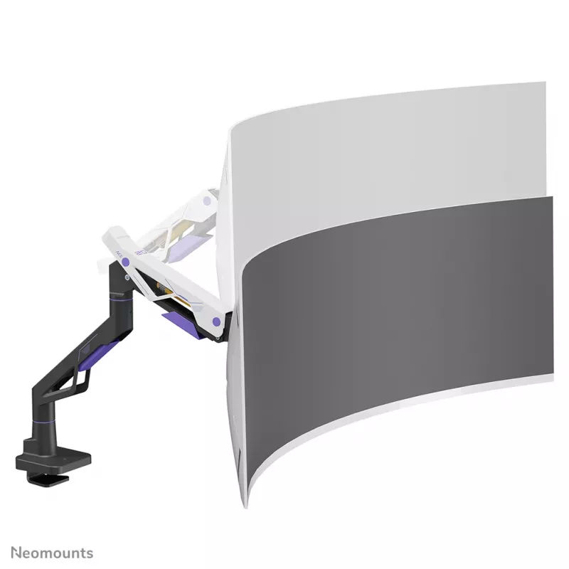 Brazo para monitor gaming Neomounts DS70-256BL1 para pantallas de 24–57 inch, muelle de gas, Topfix, capacidad 30 kg, VESA 75–200 mm