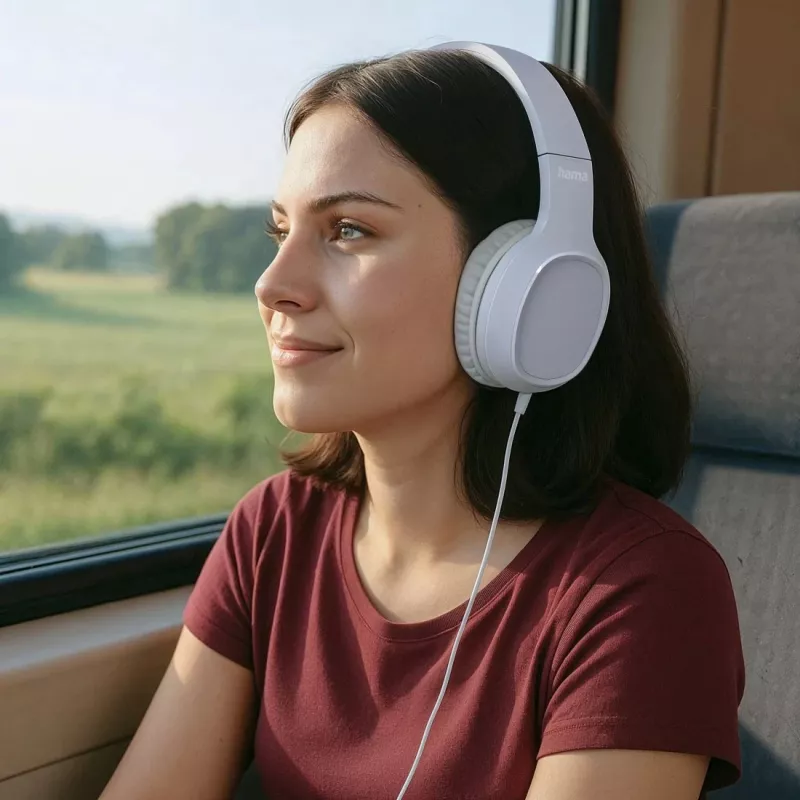 Hama Fun C 00221815 auriculares on-ear con micrófono, con cable USB-C, cable de 1,2 m, blancos