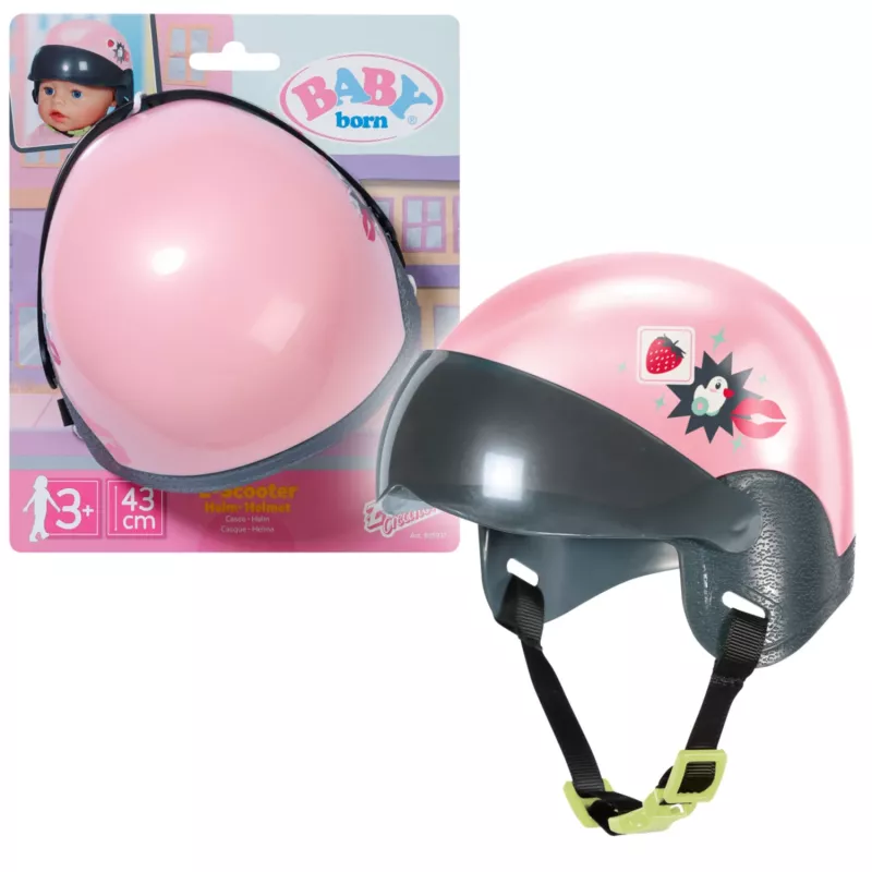 Zapf Creation BABY born 835937 E-Scooter casco para muñeca, 43 cm, rosa/negro, 3+