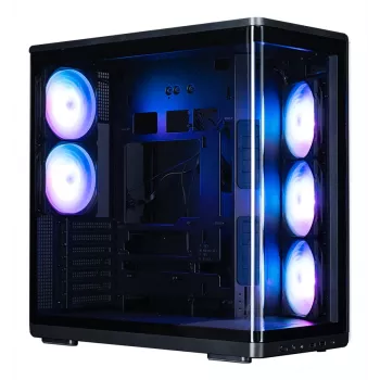 Caja de PC ZALMAN P60 negra Midi Tower — ATX/Mini-ITX, cristal templado, 3 ventiladores laterales de 120 mm + 2 traseros de 120 mm, 290×475×478 mm