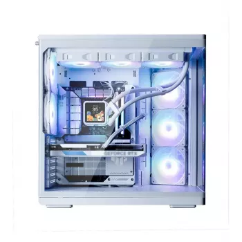 Caja de PC ZALMAN P60 Mid-Tower con 5 ventiladores ARGB, blanca