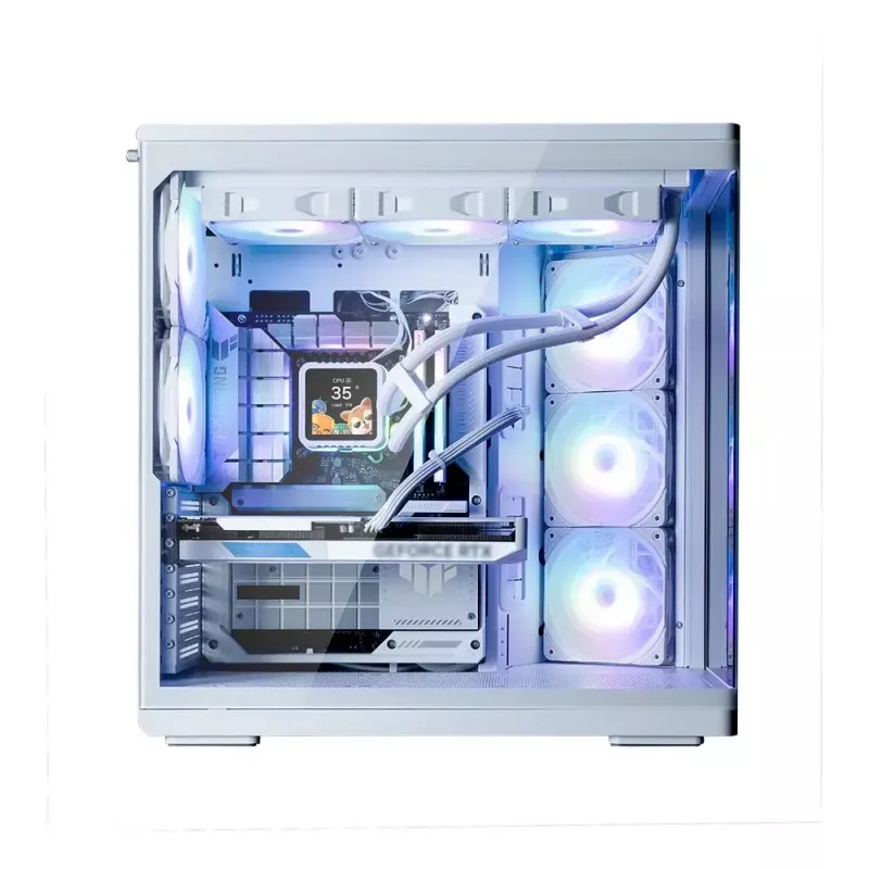 Caja de PC ZALMAN P60 Mid-Tower con 5 ventiladores ARGB, blanca