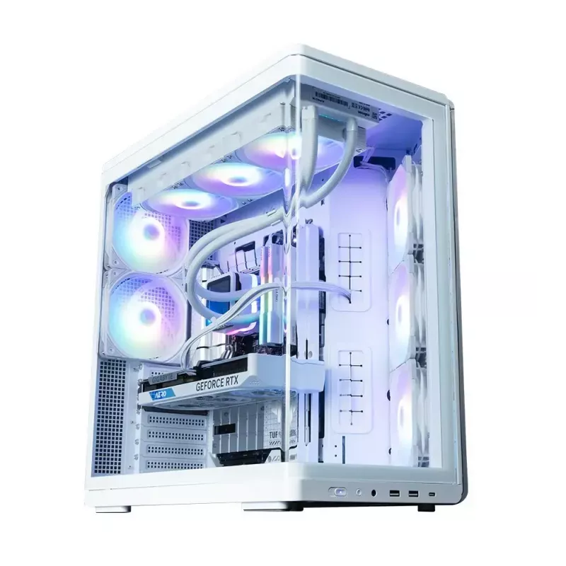 Caja de PC ZALMAN P60 Mid-Tower con 5 ventiladores ARGB, blanca