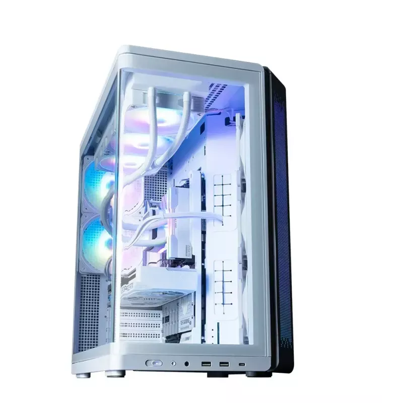 Caja de PC ZALMAN P60 Mid-Tower con 5 ventiladores ARGB, blanca