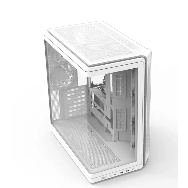 Caja de PC ZALMAN P60 Mid-Tower con 5 ventiladores ARGB, blanca