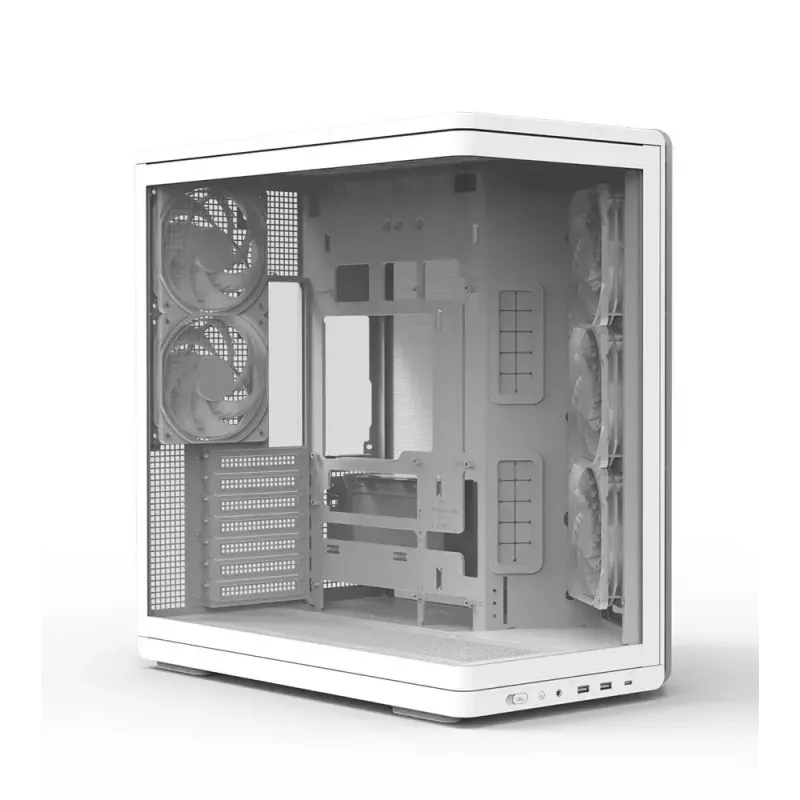 Caja de PC ZALMAN P60 Mid-Tower con 5 ventiladores ARGB, blanca