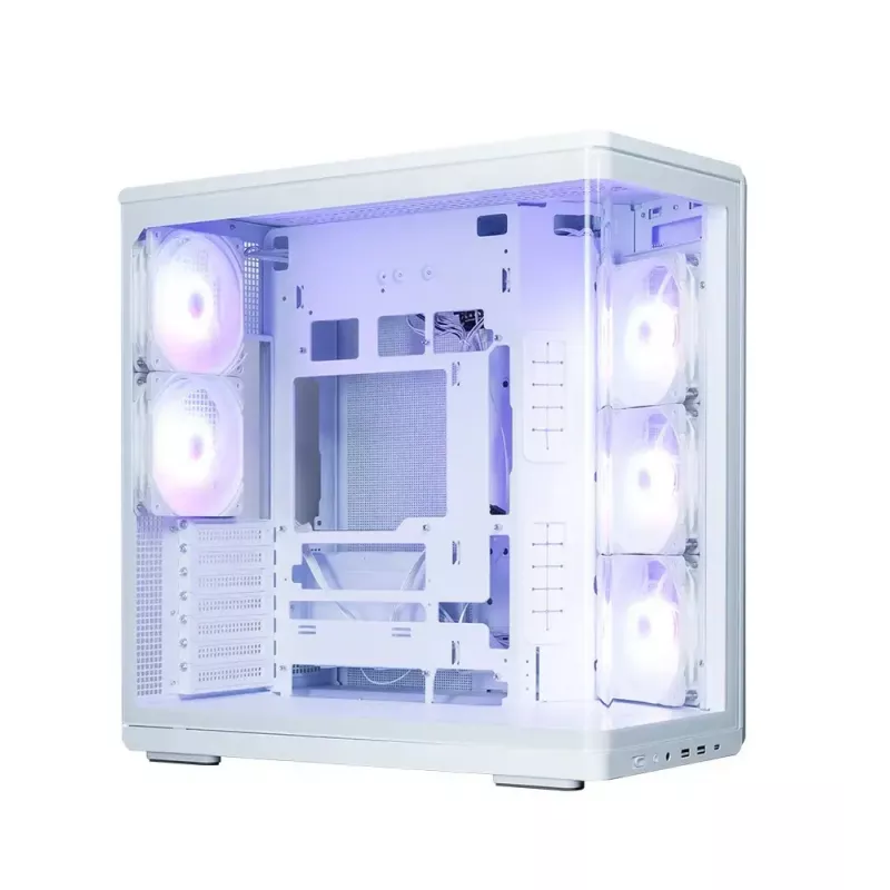 Caja de PC ZALMAN P60 Mid-Tower con 5 ventiladores ARGB, blanca