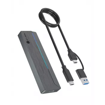 Caja para SSD M.2 SATA/NVMe ICY BOX con USB 3.2 Gen 2 Type-C e iluminación RGB