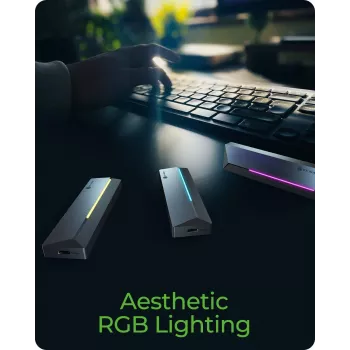 Caja para SSD M.2 SATA/NVMe ICY BOX con USB 3.2 Gen 2 Type-C e iluminación RGB