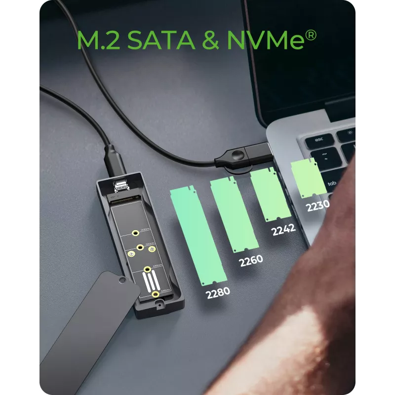 Caja para SSD M.2 SATA/NVMe ICY BOX con USB 3.2 Gen 2 Type-C e iluminación RGB